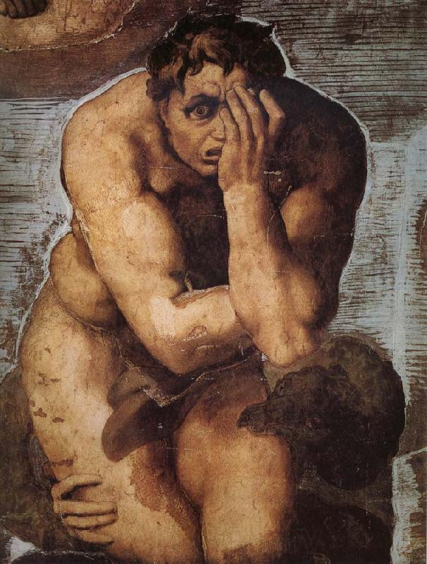 Michelangelo Buonarroti Damned soul descending into Hell France oil painting art